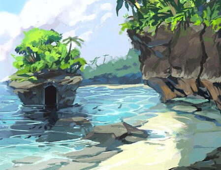 Example of a home carved in a rock. Credit to artist